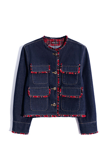 Denim jacket with fringe - BRUSNIKA Women Clothes