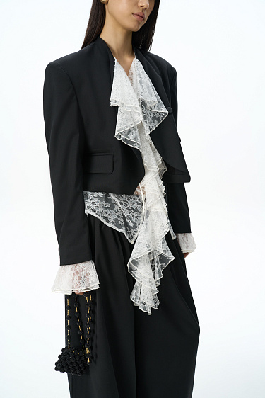 wool jacket with a round collar - BRUSNIKA Women Clothes