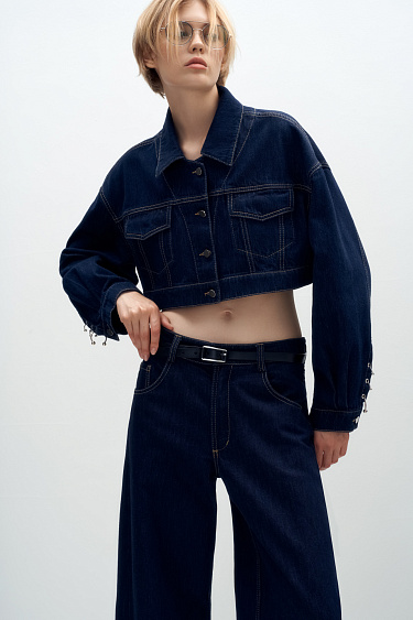 Cropped denim jacket - BRUSNIKA Women Clothes
