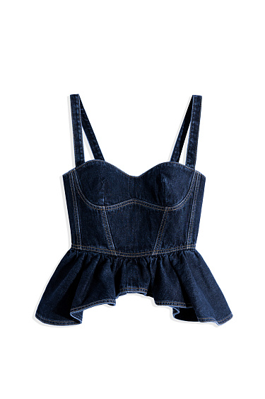 Denim corset with Basque - BRUSNIKA Women Clothes