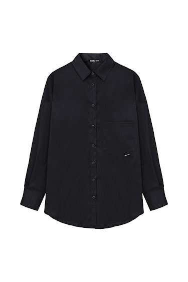Oversized shirt with patch pocket - BRUSNIKA Women Clothes