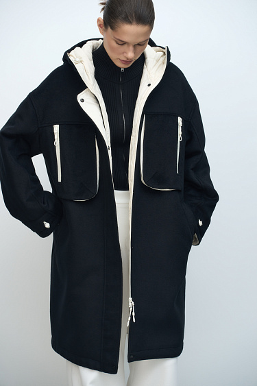 Hooded wool coat - BRUSNIKA Women Clothes
