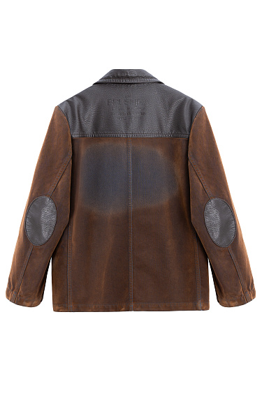 Denim jacket with eco-leather inserts - BRUSNIKA Women Clothes