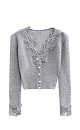 Merino wool cardigan with lace - BRUSNIKA. Women clothes