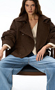 Double-breasted short suede trench coat - BRUSNIKA. Women clothes