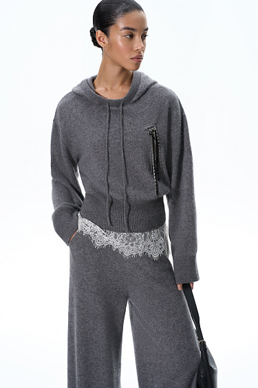 Raccoon fur hoodie - BRUSNIKA Women Clothes