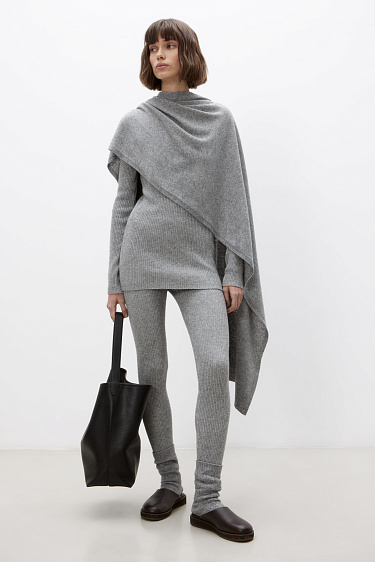 Ribbed leggings made of cashmere and wool - BRUSNIKA Women Clothes