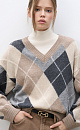 Cashmere jumper with an Argyle pattern - BRUSNIKA. Women clothes