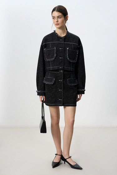 Frayed denim mini skirt - BRUSNIKA Women Clothes