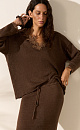 100% linen jumper with lace - BRUSNIKA. Women clothes