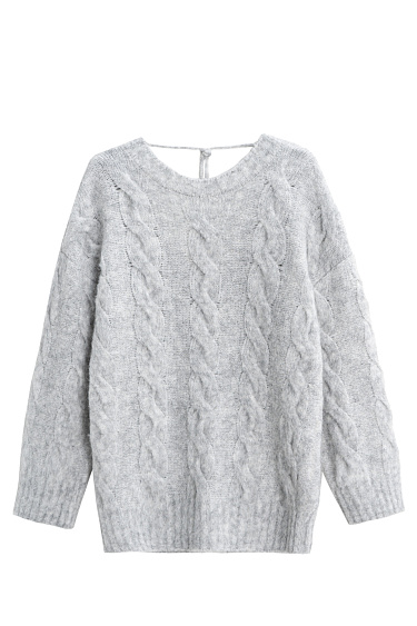 Knitted jumper with open back and braids - BRUSNIKA Women Clothes
