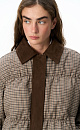 Plaid down jacket with a turn-down collar - BRUSNIKA. Women clothes