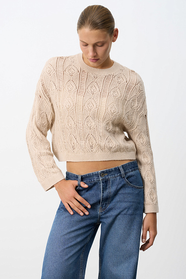 Openwork alpaca wool jumper - BRUSNIKA Women Clothes