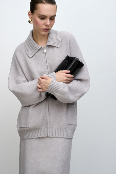 Wool blend bomber jacket - BRUSNIKA Women Clothes