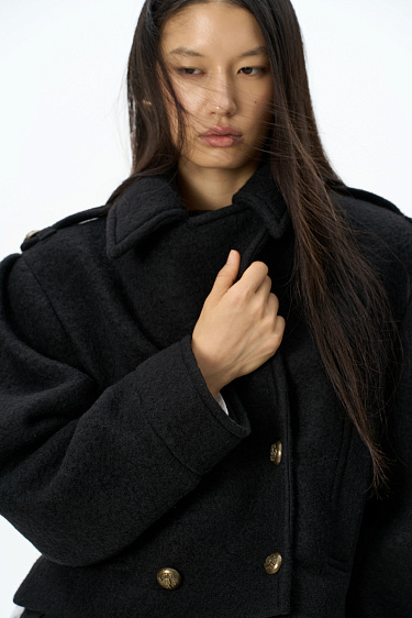 Short double-breasted coat - BRUSNIKA Women Clothes