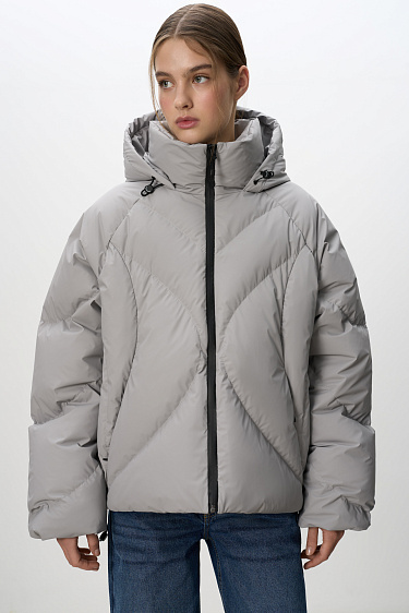 Quilted down jacket with hood - BRUSNIKA Women Clothes