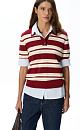 Striped viscose polo - BRUSNIKA. Women clothes