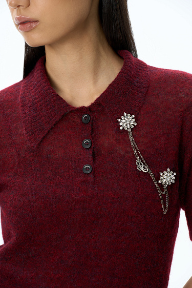 Knitted wool T-shirt - BRUSNIKA Women Clothes