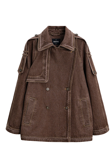 Jean trench coat with a yoke - BRUSNIKA Women Clothes