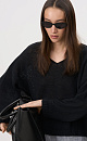 100% linen V-neck jumper - BRUSNIKA. Women clothes