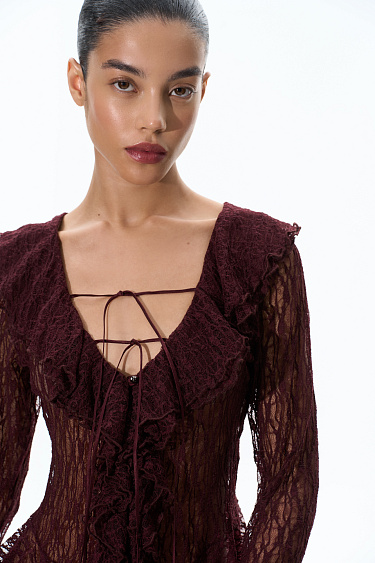 blouse with ruffles - BRUSNIKA Women Clothes