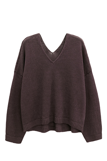100% linen V-neck jumper - BRUSNIKA Women Clothes