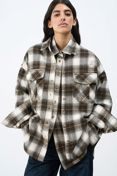 Plaid Shirt - BRUSNIKA Women Clothes