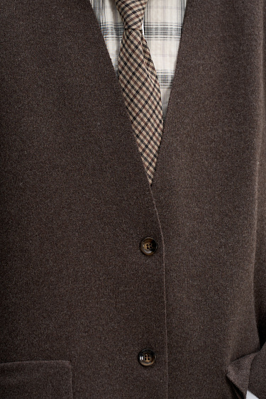 Cashmere jacket without lapels - BRUSNIKA Women Clothes