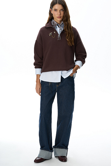 Jumper with stand-up collar - BRUSNIKA Women Clothes