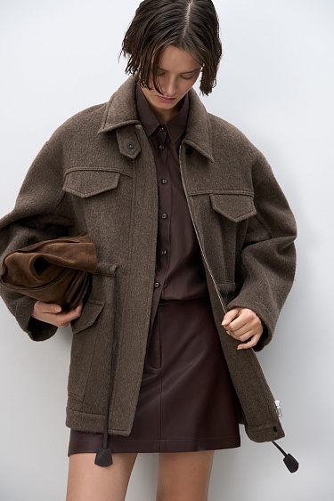 100% wool jacket with drawstring - BRUSNIKA Women Clothes