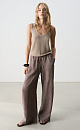 100% linen trousers with a drawstring - BRUSNIKA. Women clothes