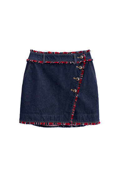 Fringed denim mini skirt - BRUSNIKA Women Clothes