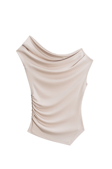 Top with asymmetrical draping - BRUSNIKA Women Clothes