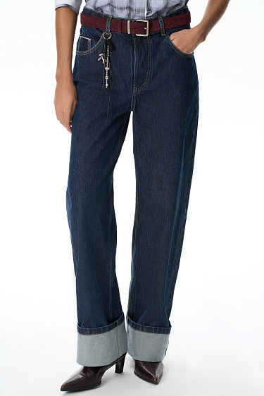 Straight-leg jeans with cuffs - BRUSNIKA Women Clothes