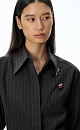 Wool shirt with big shoulders - BRUSNIKA. Women clothes