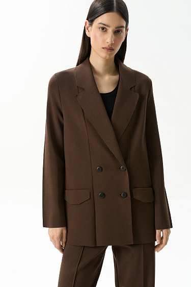 Knitted double-breasted jacket - BRUSNIKA Women Clothes