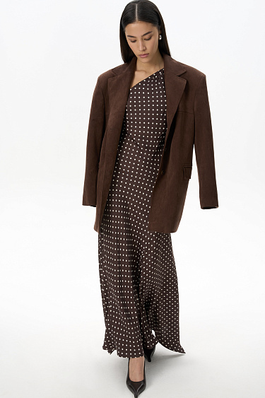 Asymmetrical polka dot dress - BRUSNIKA Women Clothes