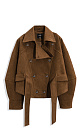 Double-breasted short suede trench coat - BRUSNIKA. Women clothes