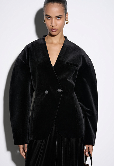 Velvet jacket with voluminous sleeves - BRUSNIKA Women Clothes