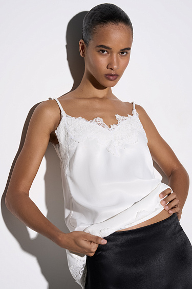 Viscose top with lace - BRUSNIKA Women Clothes