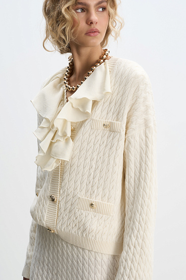 Extrafine Merino Wool Cardigan - BRUSNIKA Women Clothes