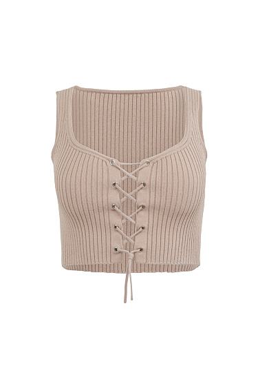 Lace-up crop top - BRUSNIKA Women Clothes