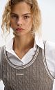 Knitted tank top with braids - BRUSNIKA. Women clothes