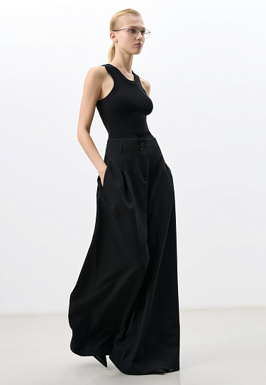 Straight trousers with a high fit - BRUSNIKA Women Clothes