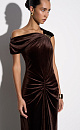Velvet maxi dress with draping - BRUSNIKA. Women clothes