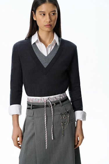 V‑neck longsleeve - BRUSNIKA Women Clothes
