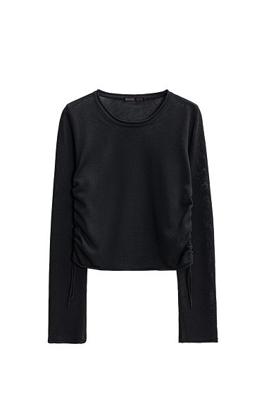 Long sleeve top with drawstring - BRUSNIKA Women Clothes