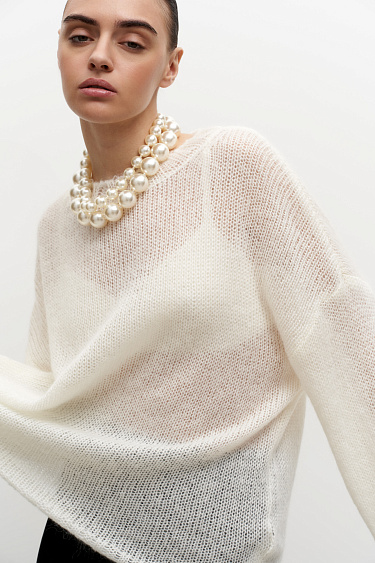 Semi-sheer openwork jumper - BRUSNIKA Women Clothes