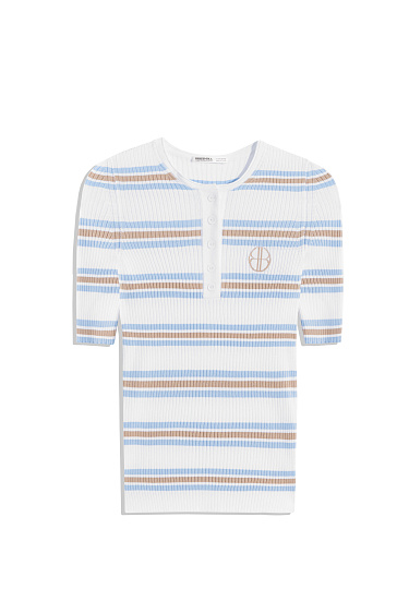 Striped Viscose T-shirt - BRUSNIKA Women Clothes