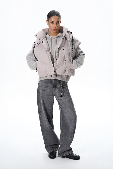 Down-filled vest with double stitching - BRUSNIKA Women Clothes